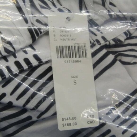 NEW MAEVE Womens Midi Dress White/Black Puff Sleeve Square Neck Smocked - Picture 7 of 8